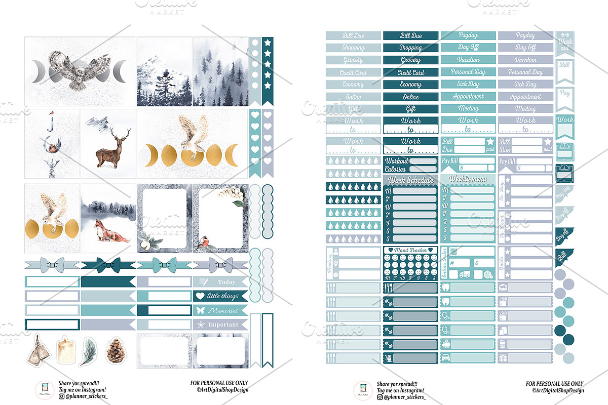 ECLP Stickers - Weekly Set, a Design Template by DigitalDesignAI (Photo 2 of 4)