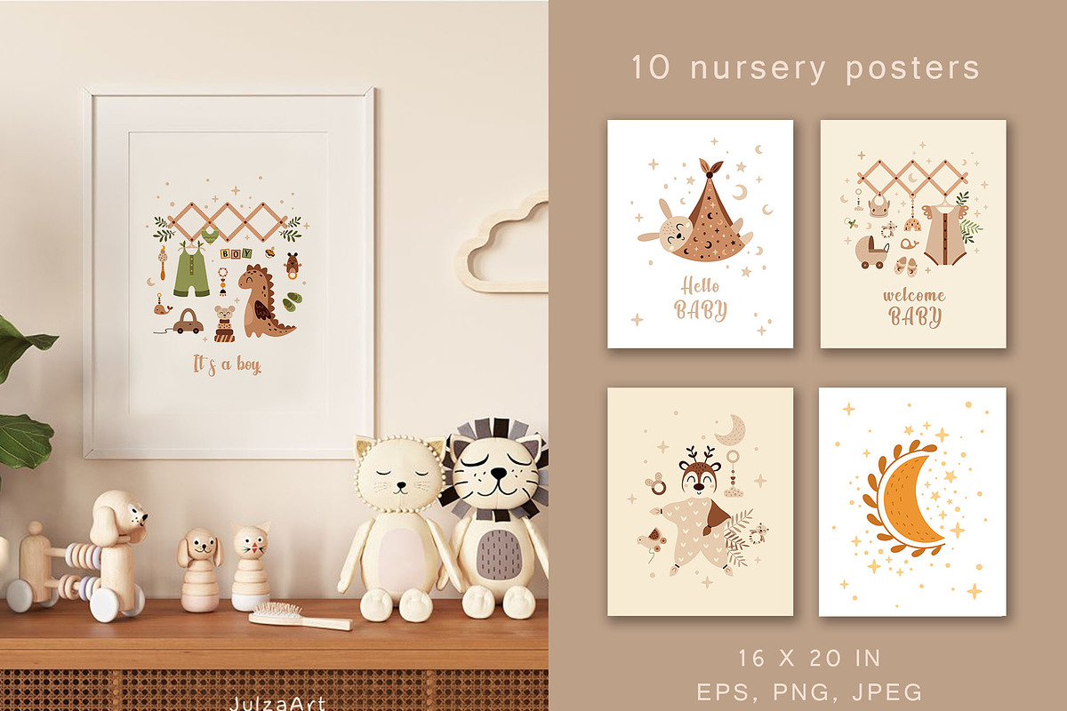 Bohemian nursery collection, an Object Illustration by JulzaArt (Photo 3 of 12)