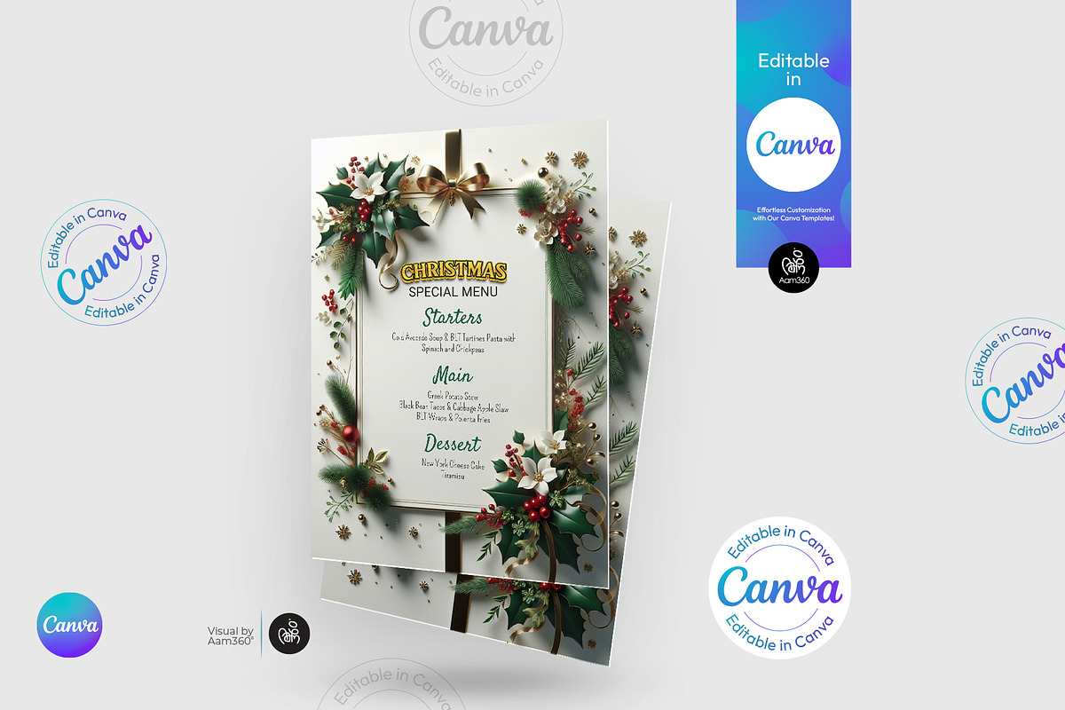 Christmas Menu Flyer Template, a Flyer Template by Aam360 (Photo 2 of 3)