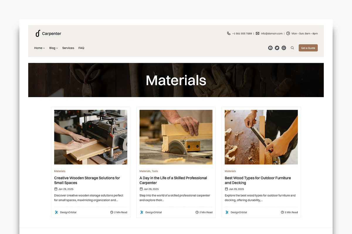 Carpenter Master - WP Block FSE Theme preview 3