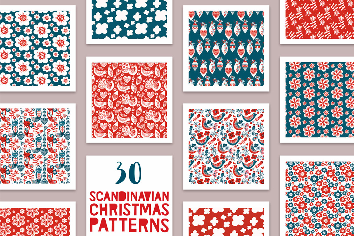 20% OFF! 30 Scandinavian Patterns, a Pattern Graphic by Chus Moreno Studio (Photo 1 of 9)