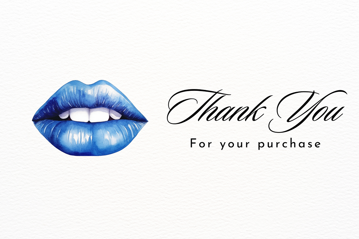 Glossy Blue Watercolor Lips, an Object Illustration by New-School-Wave (Photo 5 of 5)