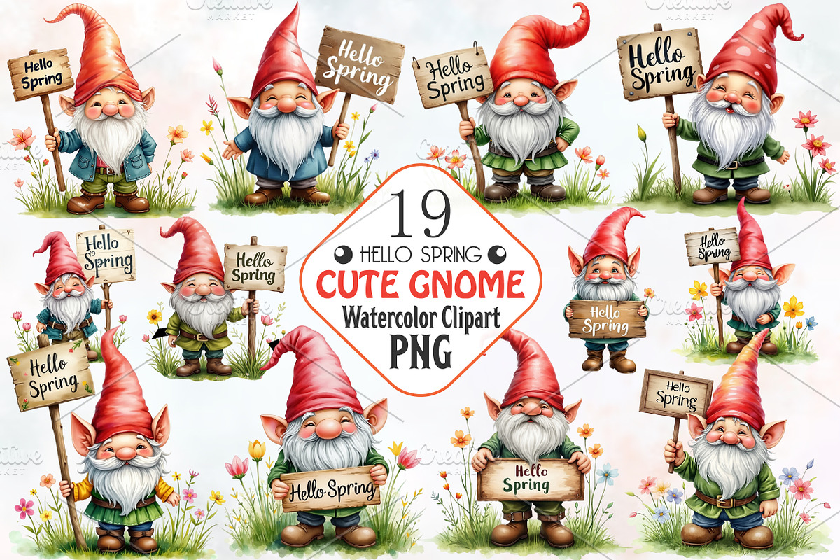 Hello Spring Gnome, an Illustration by RobertsArt (Photo 1 of 7)