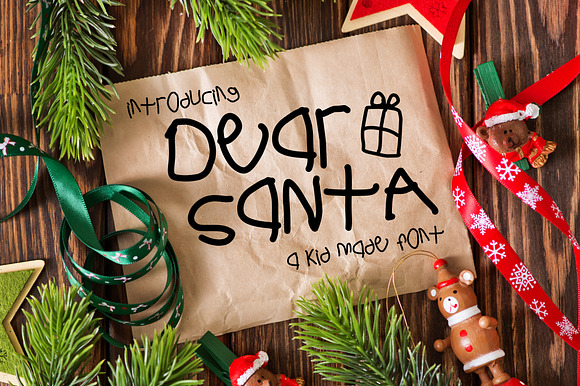 Dear Santa A Kid Made Font preview 2