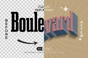 Vintage Text Effect Wave Style