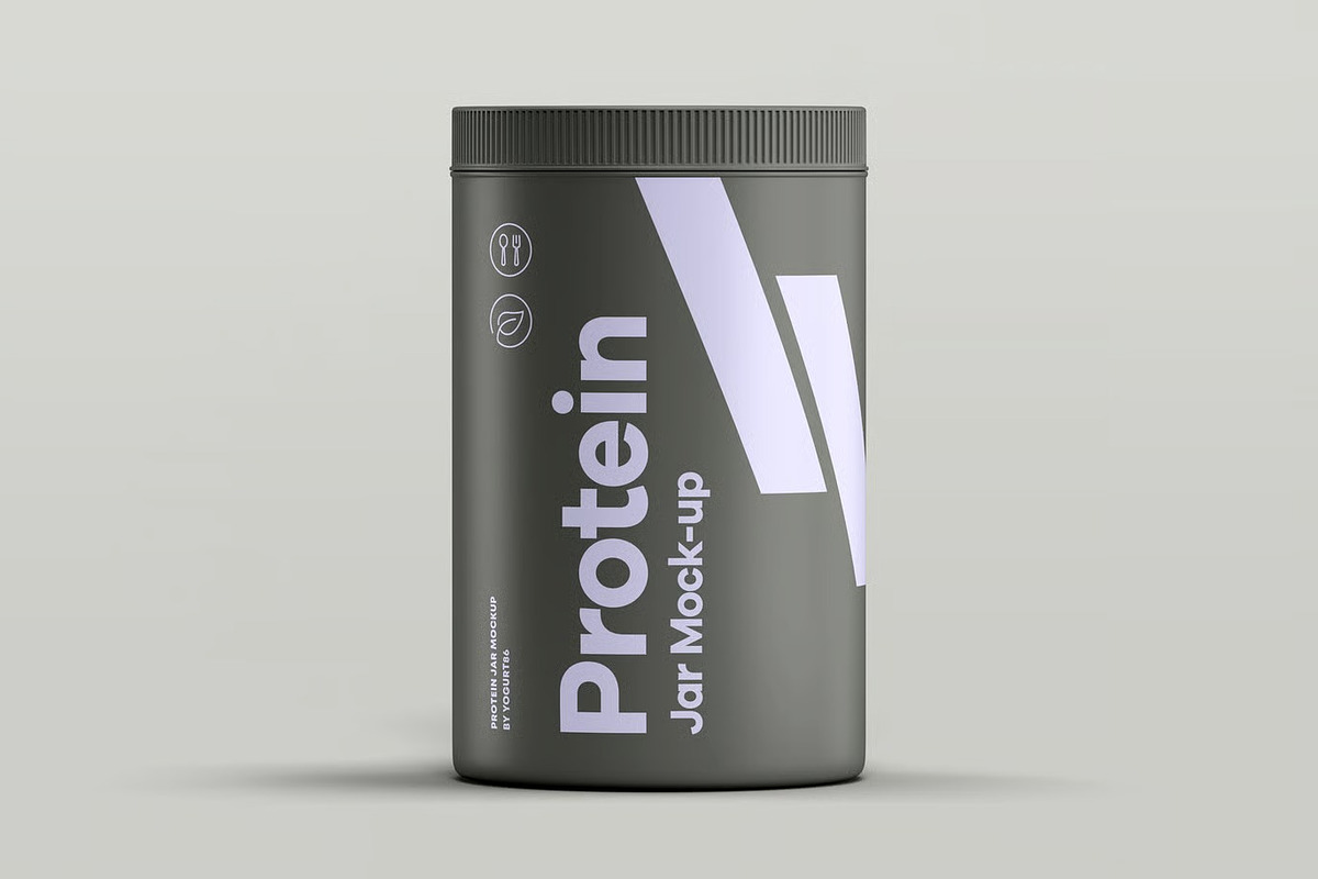 Protein Tall Jar Mock-up, a Packaging Mockup by zippypixelstudio (Photo 10 of 12)