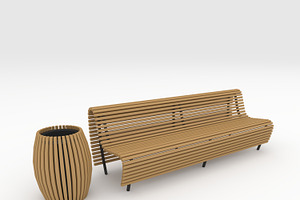 3D Model Bench Park 56