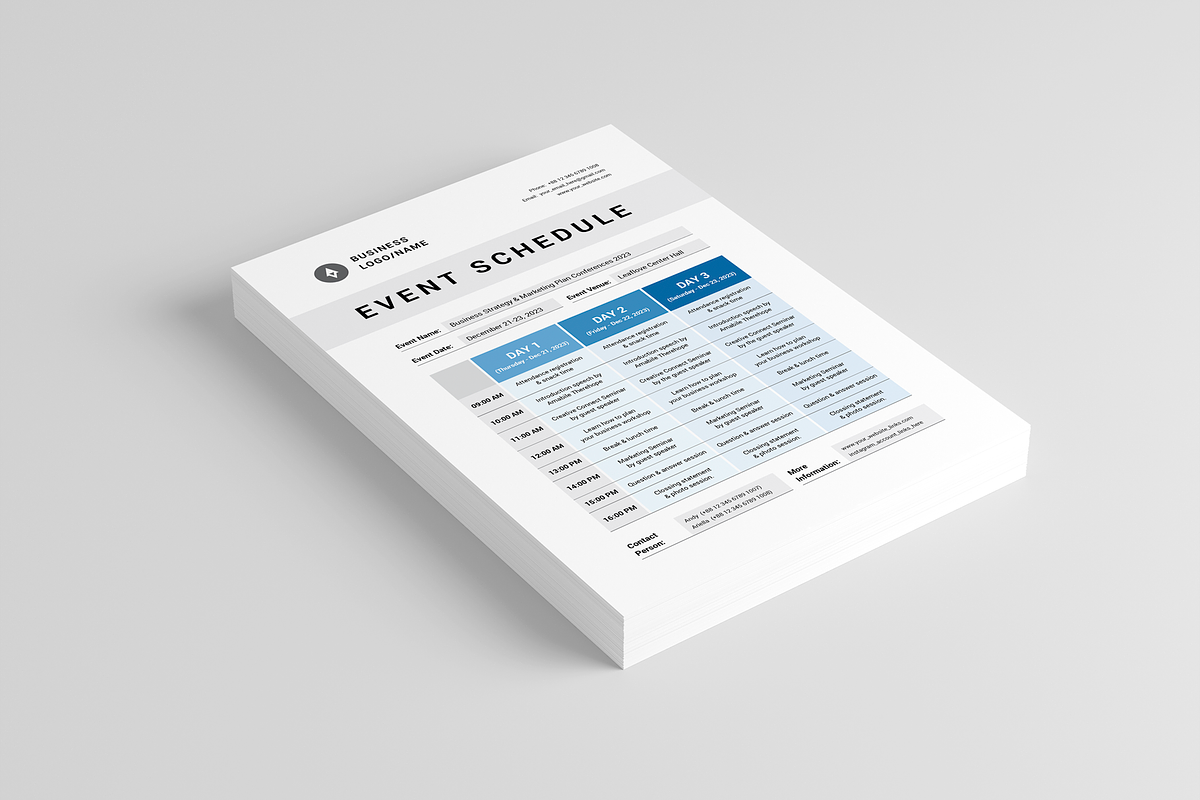 Event Schedule Bundle, a Flyer Template by Leaflove (Photo 6 of 10)