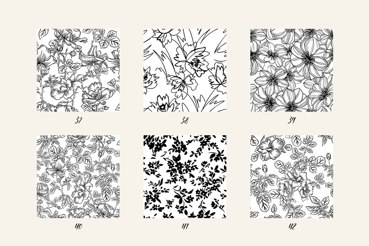 Floral Silhouettes Patterns Set, a Background Graphic by GALAKAM (Photo 8 of 14)