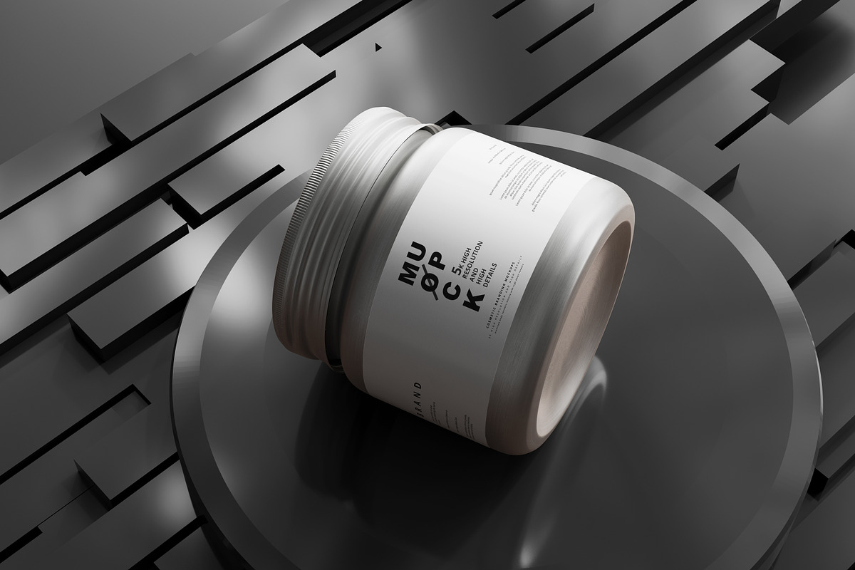Aluminum Cosmetic Jar Mockup, a Cups & Container Mockup by pmvch (Photo 8 of 25)