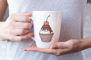 Cupcakes hand drawn vector set, a Graphic by InkySplash (Thumbnail 6 of 7)