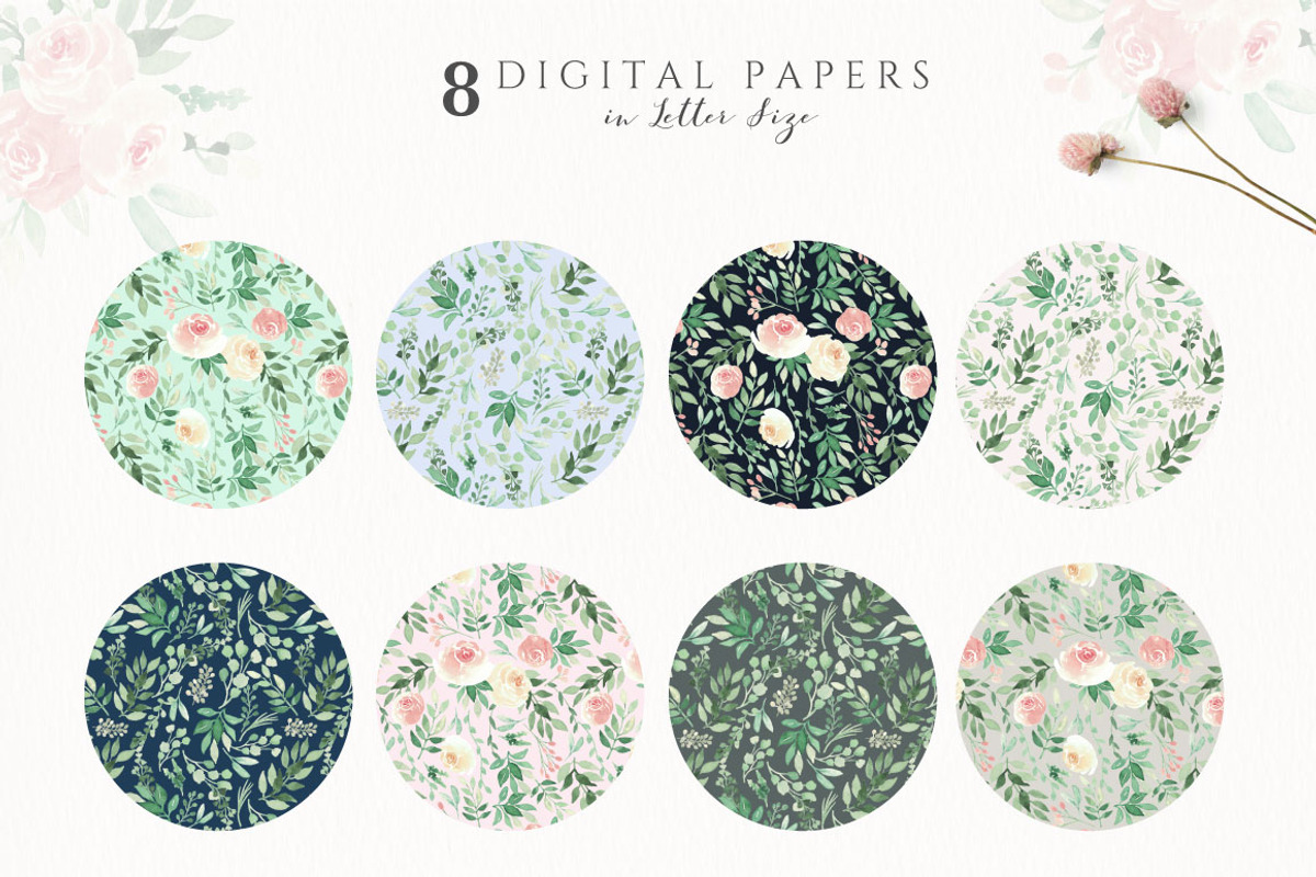 Blush Florals & Greenery Leaves, a Decorative Illustration by Momo Studio (Photo 13 of 15)