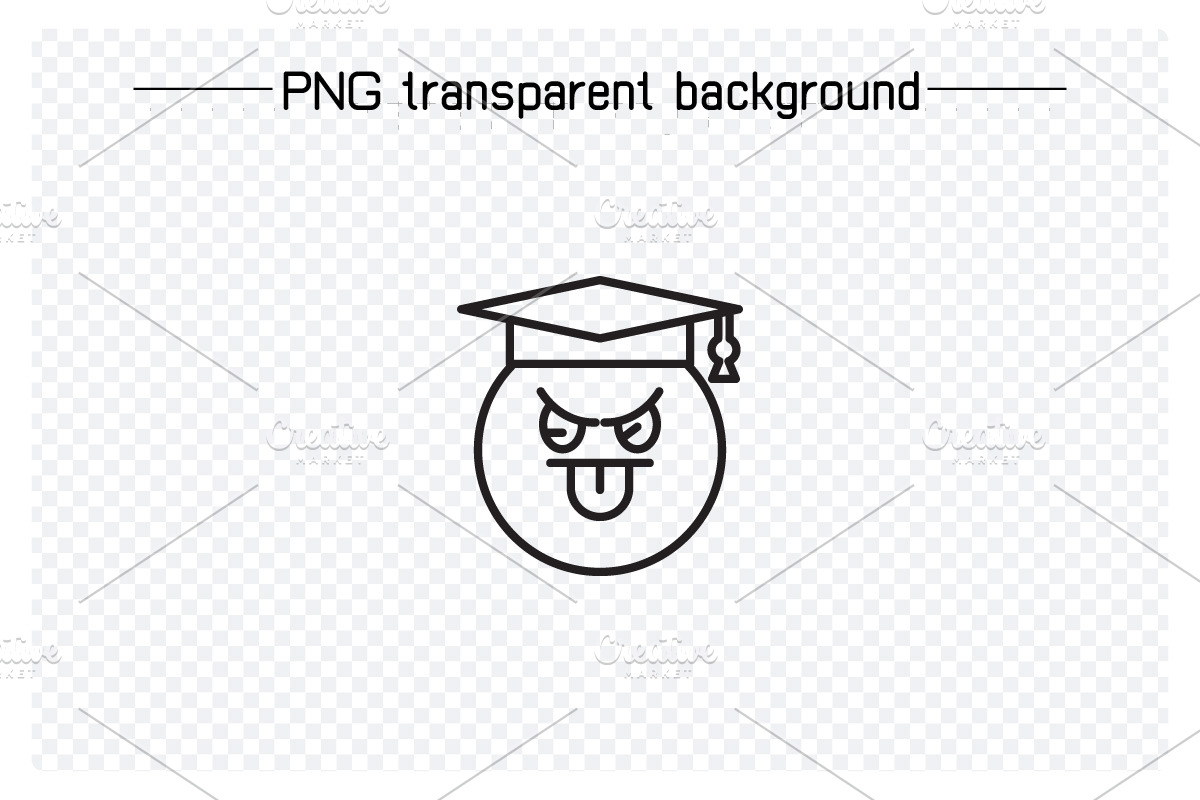 Student Line Emoticons Set, an Outline Icon by Designfour (Photo 3 of 7)