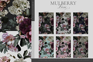 Mulberry Floral Clip Art Pattern Kit