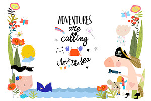Cartoon Card with Cute Animals, an Animal Illustration by Maria Starus