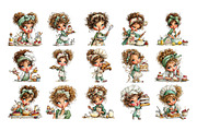 Cute Cooking Girl Clipart, a Seasonal Illustration by Daily.Designs (Thumbnail 4 of 4)