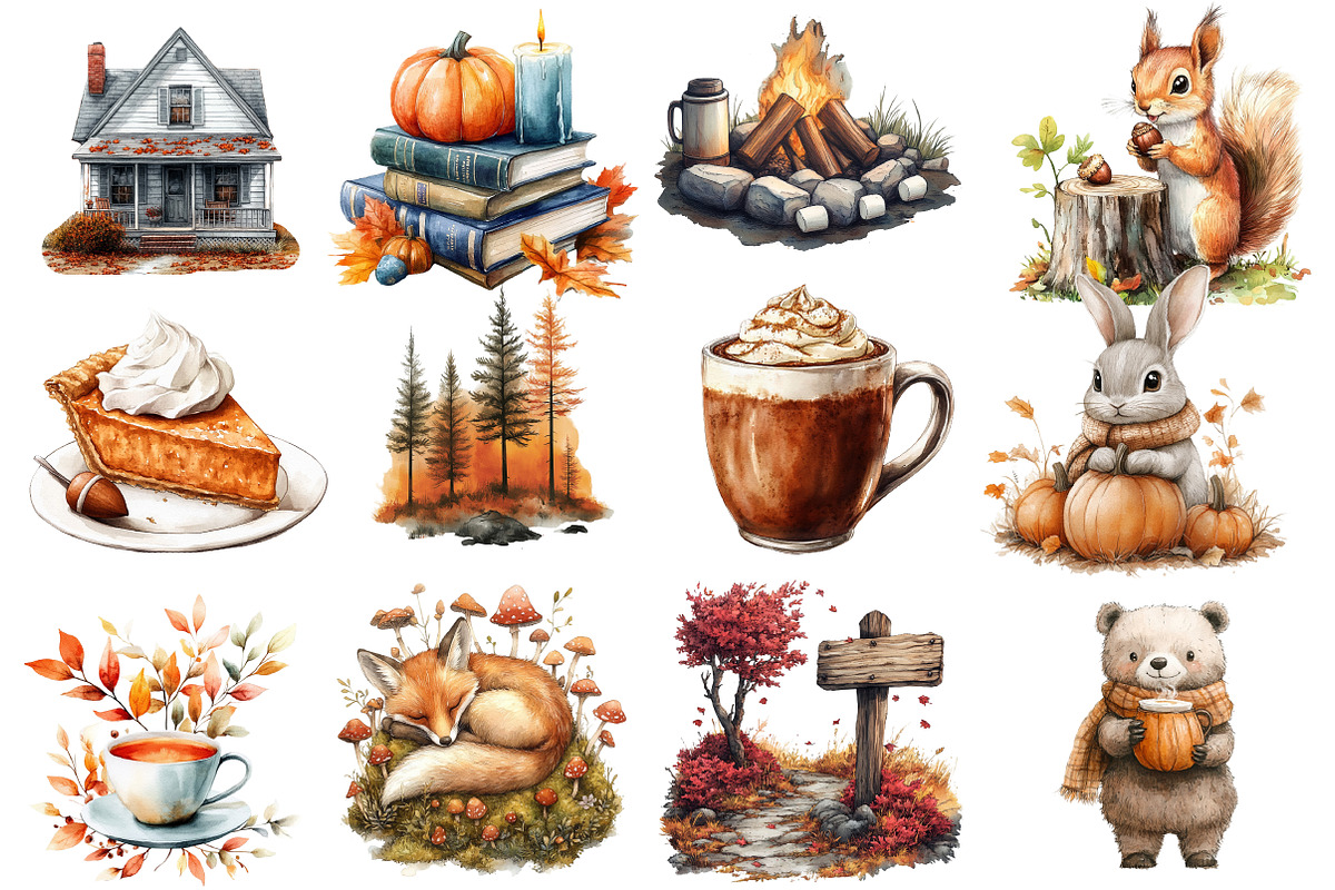 Autumn Nature Clipart, an Illustration by Designworld (Photo 4 of 6)