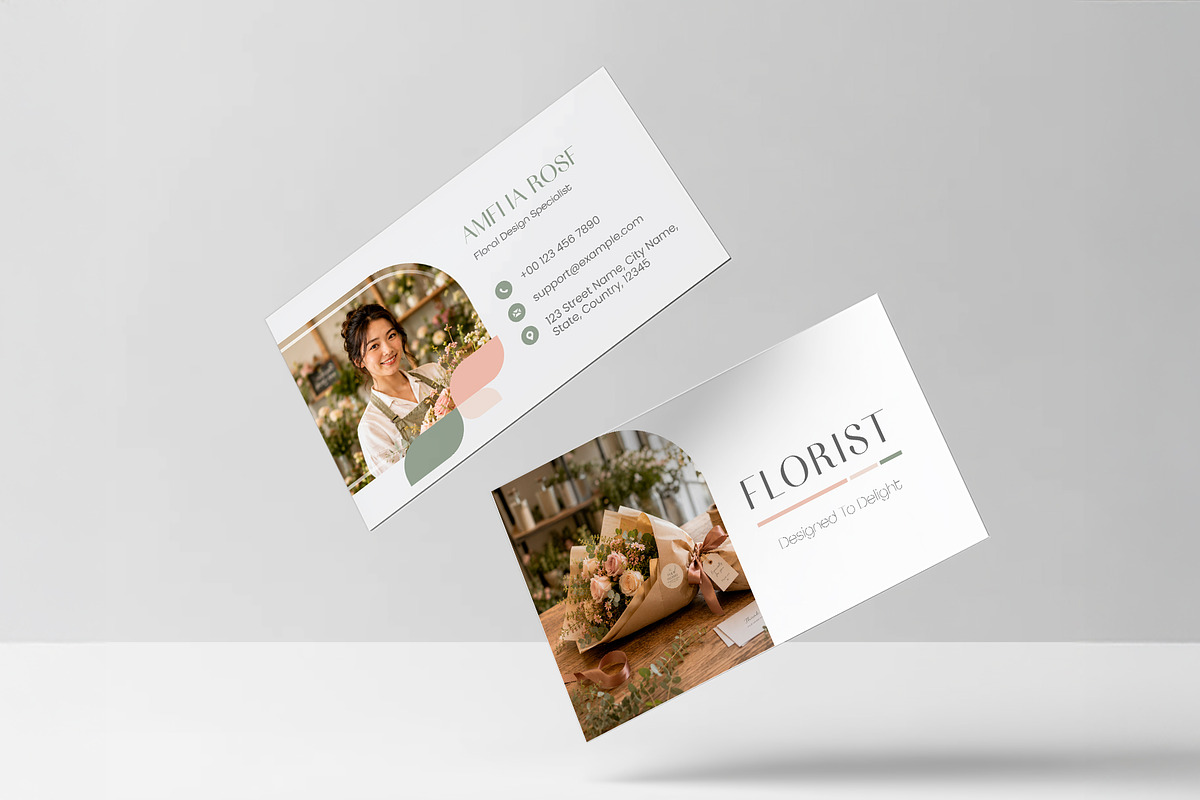 Florist Business Card Template, a Business Card Template by WheelieMonkey (Photo 2 of 2)