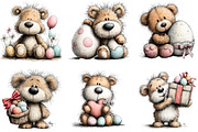 Whimsical Easter Teddy Bear Clipart, an Illustration by Sublimation Artist (Thumbnail 5 of 7)