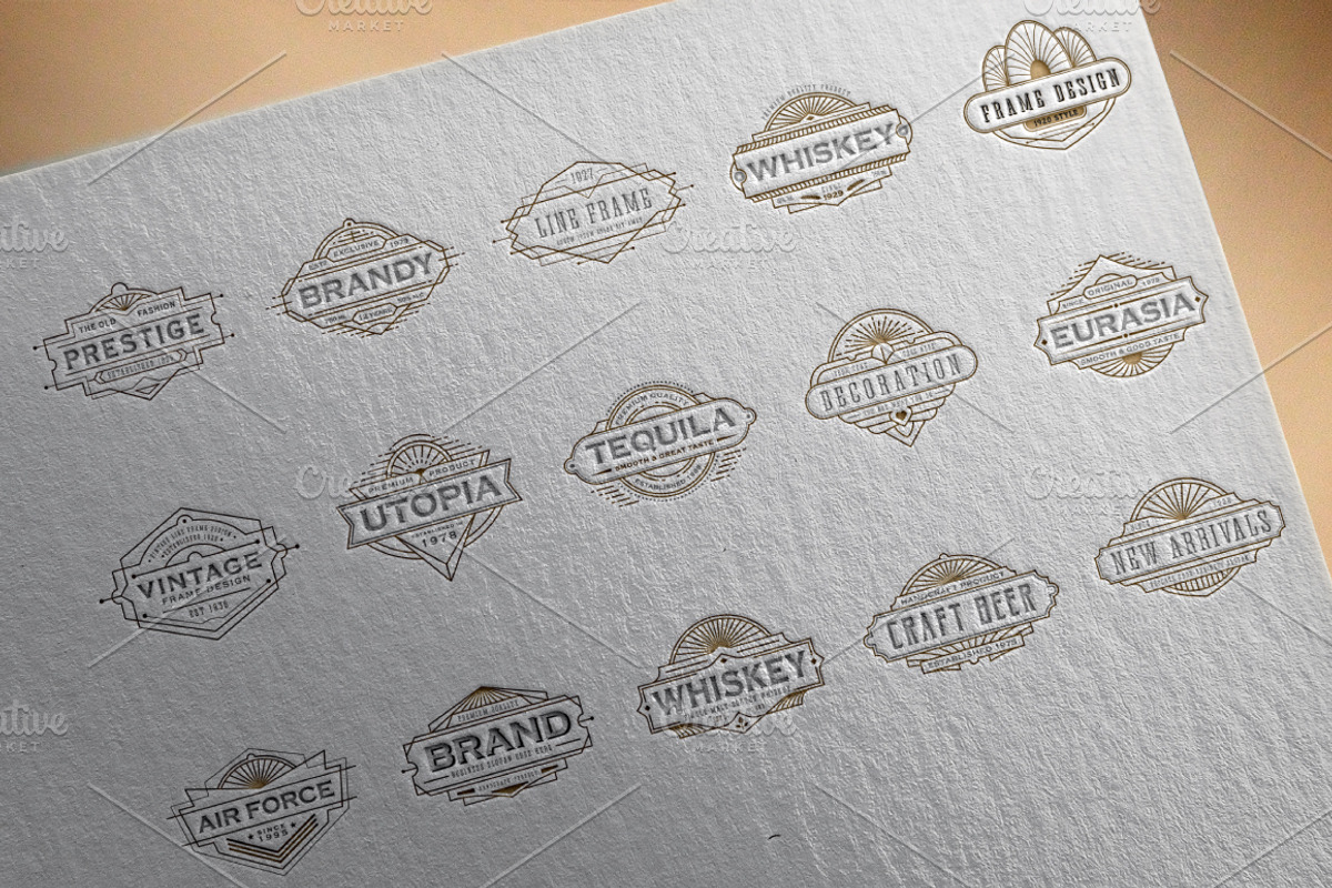 30 Line Art Badge & Frame Label, a Decorative Illustration by Raftel (Photo 5 of 12)