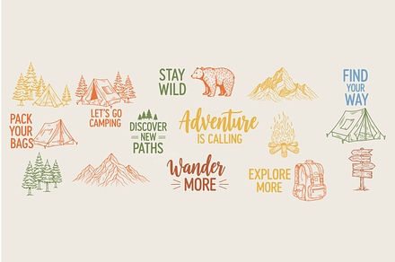 Outdoor Adventure Vector Elements, an Object Illustration by MkStudio