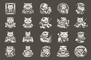 Vintage British Shorthair Cat Design, an Animal Illustration by devastd (Thumbnail 9 of 11)