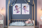 Cute girl astronaut. T-Shirt, PNG., a Person Illustration by KENO Mascots (Thumbnail 9 of 9)