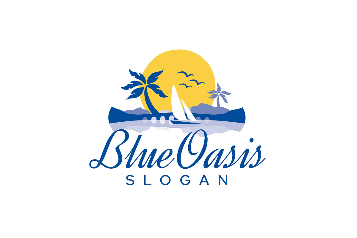 Blue Oasis Logo Tropical Resort, a Branding & Logo Template by brandphant