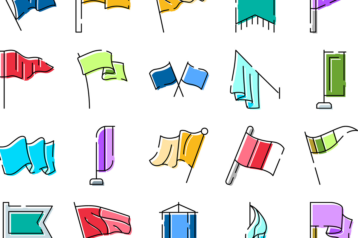 Collection of waving flags and, an Object Graphic by pikepicture (Photo 3 of 3)