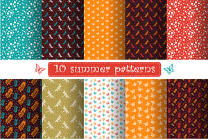 Set Of Summer Pattern Swatches