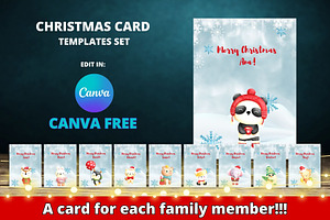 Christmas Card Templates Canva Set