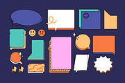 Retro speech bubbles set, pattern, an Object Illustration by PaperTrident (Thumbnail 2 of 4)