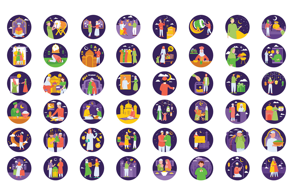 Eid Mubarak Vector Illustrations, a Person Illustration by Vector Portal (Photo 2 of 6)