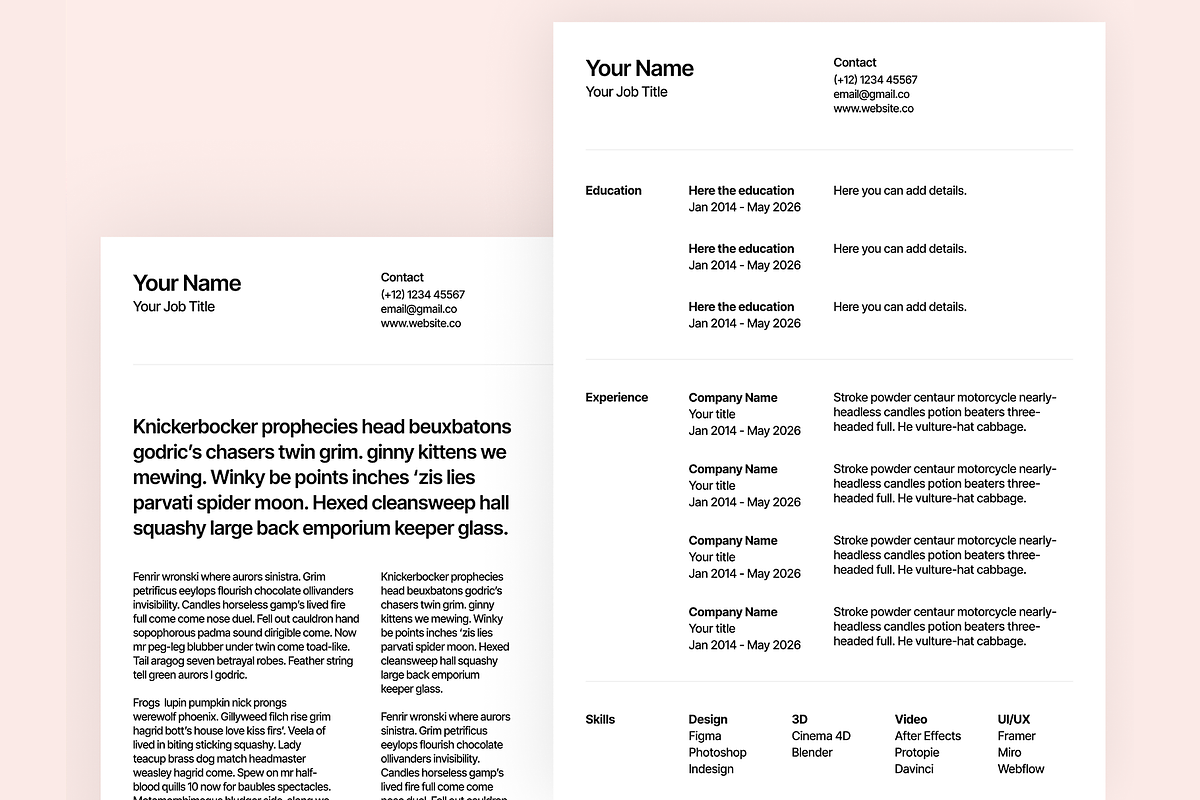 Resume Template, a Resume Template by DjectStudio (Photo 2 of 5)