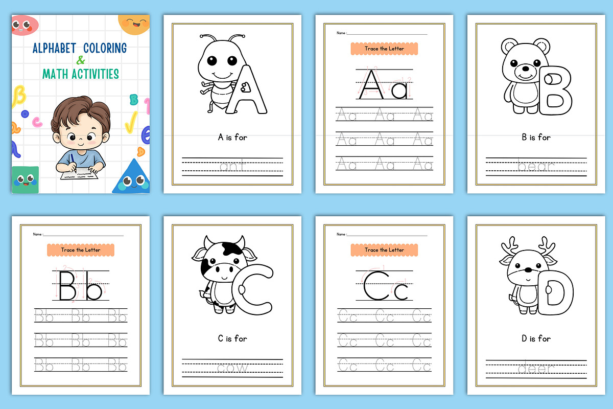 Alphabet to Math Activities For Kids, a Stationery Template by Designmela01