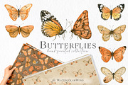 Watercolor Butterfly Clipart, an Illustration by Ksenia Shmakova (Thumbnail 1 of 10)