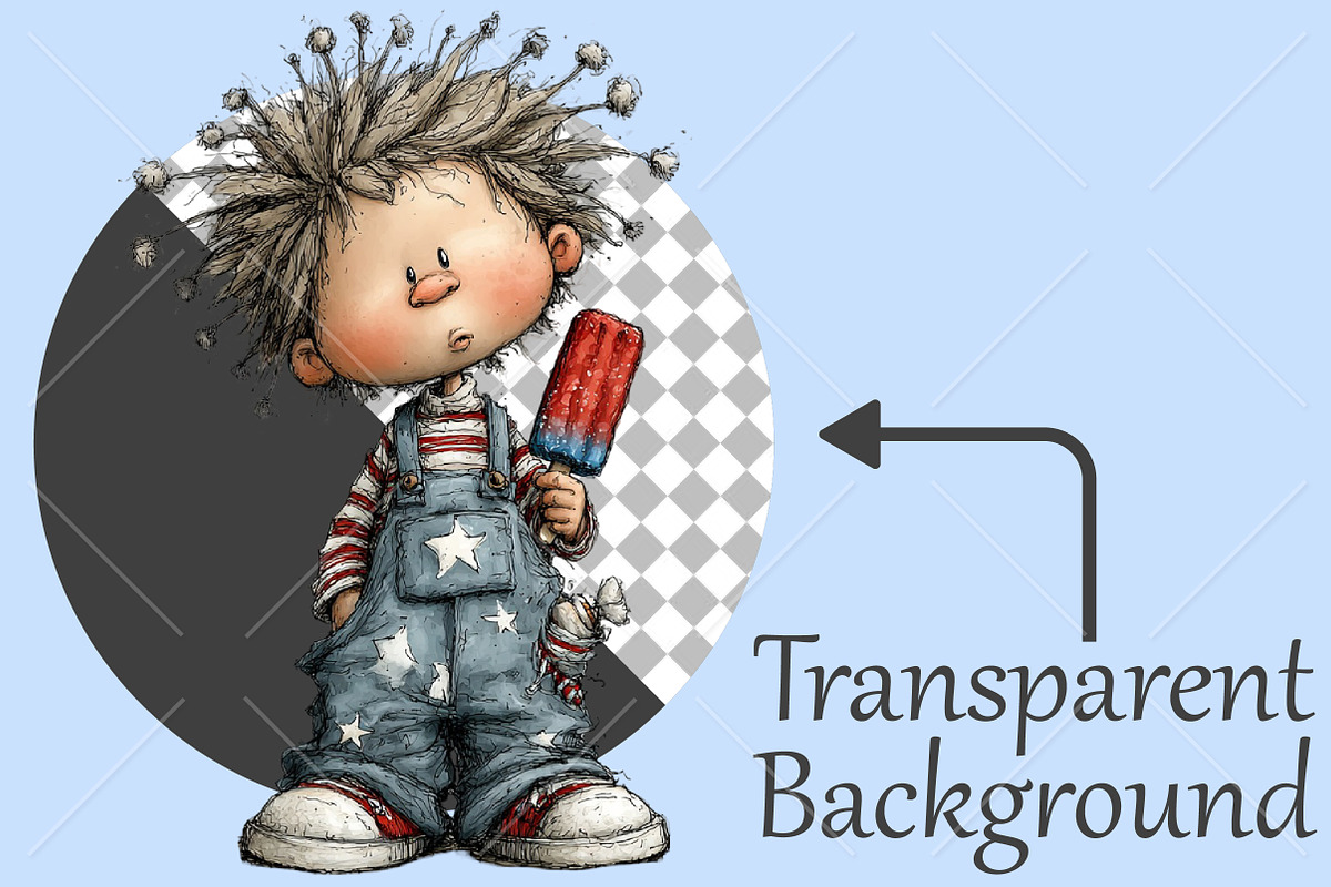 Whimsical 4th Of July Kids Clipart, a Seasonal Illustration by Canvas Craft (Photo 2 of 10)