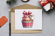 Christmas Cupcakes Vintage Clipart, an Illustration by RobertsArt (Thumbnail 5 of 7)