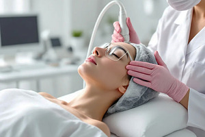 Woman Receiving Facial Ultrasound, a Beauty & Fashion Photo by Stock Shape