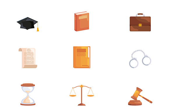 Law & Justice Icons Illustration Set preview 2