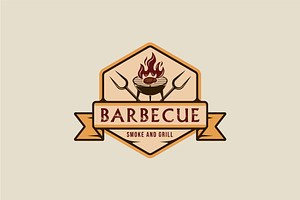 barbecue steak logo emblem vector, a Branding & Logo Template by zyxroun shop