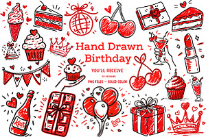 Hand drawn birthday Png, an Illustration by CreationArt