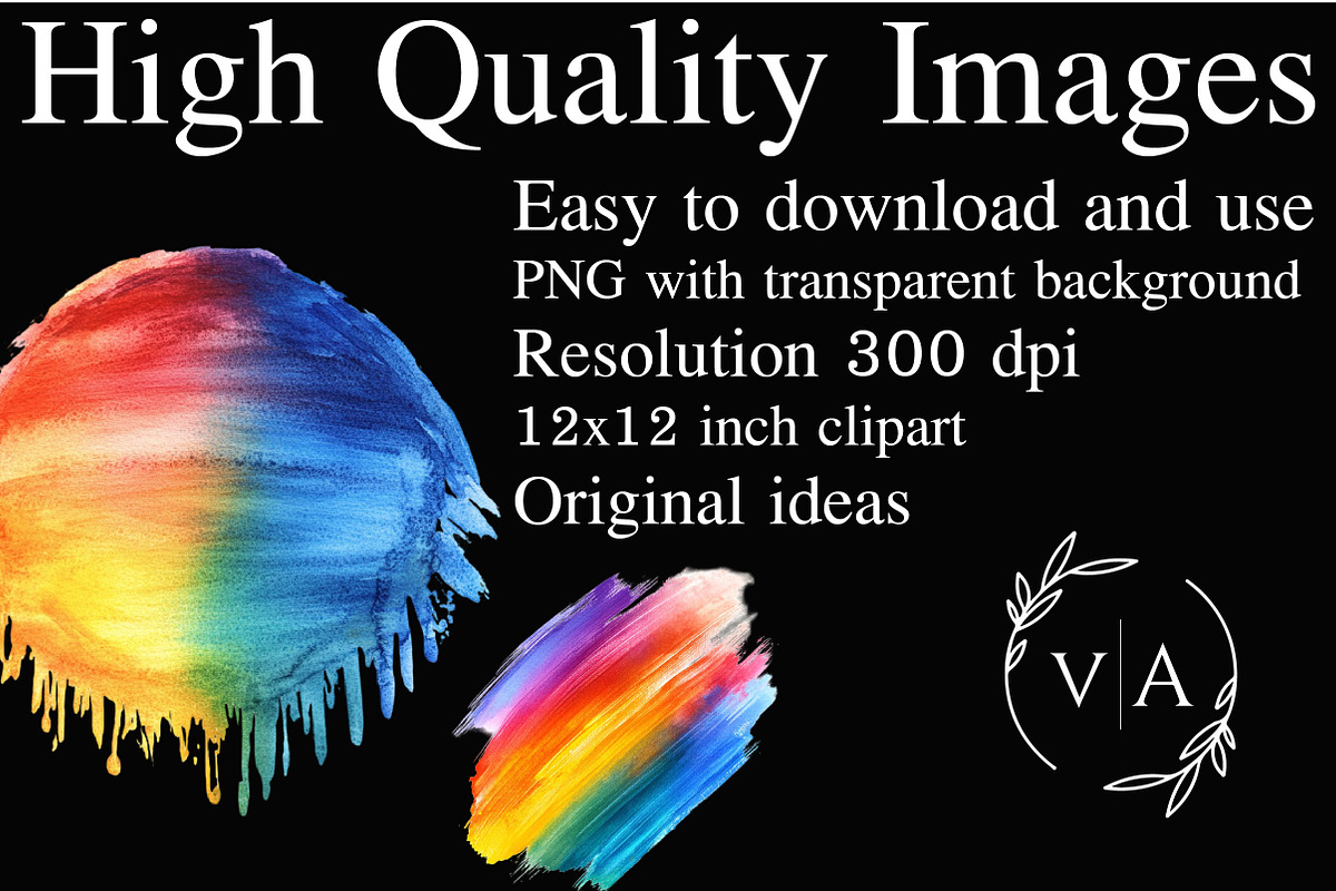Watercolor Rainbow Paint Splash PNG, an Illustration by Craft Nest (Photo 2 of 9)