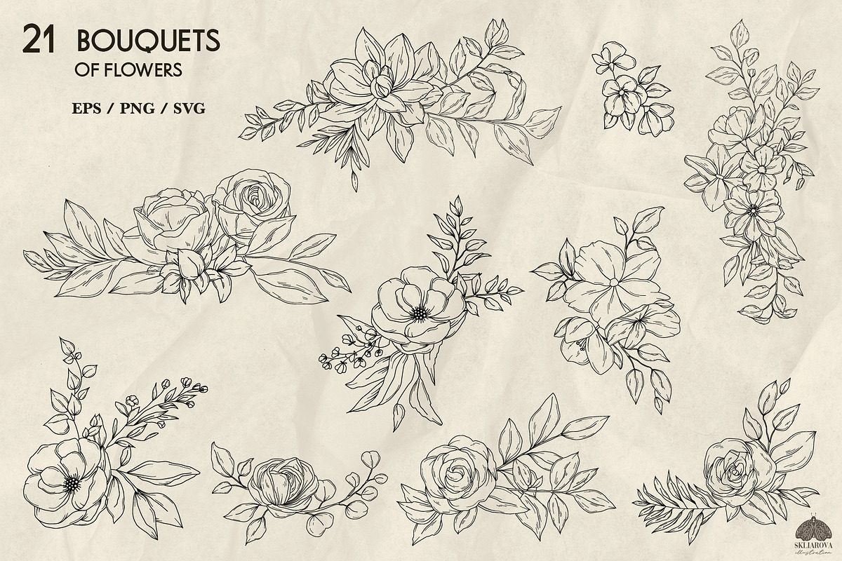 Botany Line Art Collection, a Decorative Illustration by Skliarova (Photo 5 of 10)