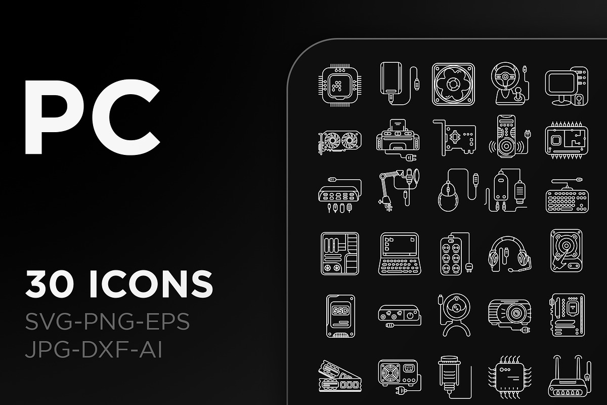 Computer & hardware icon pack, an Outline Icon by TiveCreate (Photo 2 of 4)