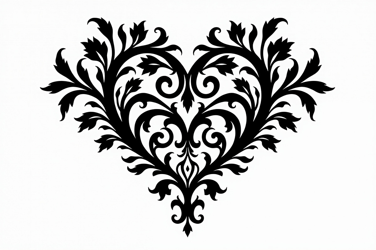 Floral Heart Silhouette Set, an Illustration by Gfx_Store (Photo 4 of 21)