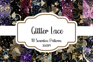 Glitter Lace Seamless Patterns, a Pattern Graphic by PrintablesByFranklyn