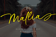 Mallia Handwritten Font, a Script Font by Basnistudio (Thumbnail 1 of 11)