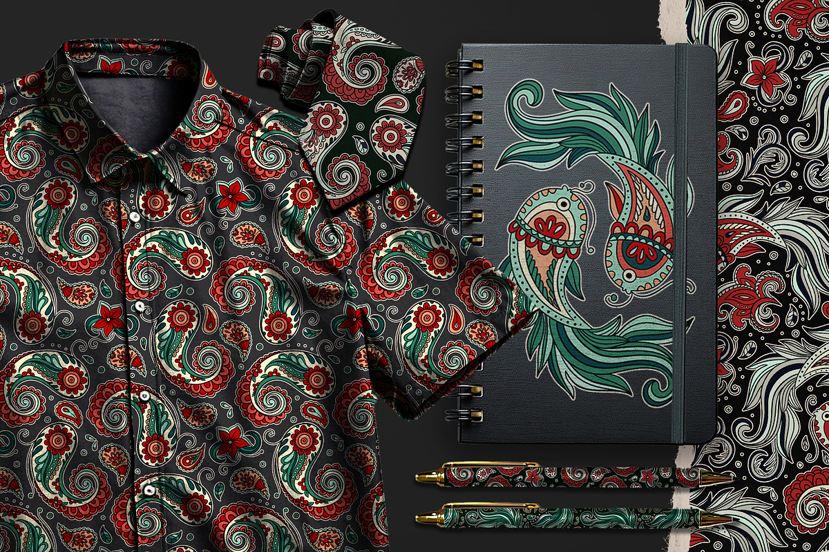 Paisley Seamless Arabesque Patterns, a Pattern Graphic by Red Ink (Photo 3 of 7)