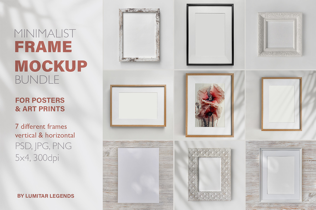 Minimalist Neutral Frame Mockup Set, a Mockup by Lumitar (Photo 1 of 9)
